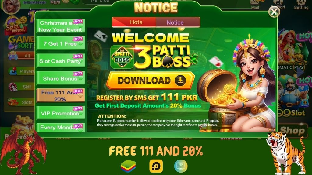 3 Patti Boss 111 bonus