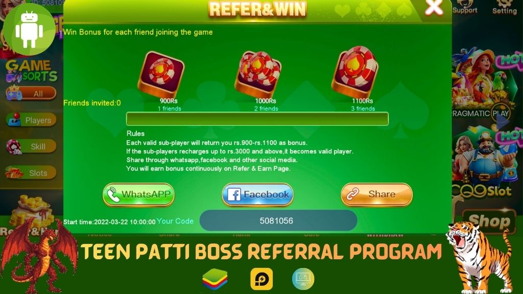 Teen Patti Boss Referral program