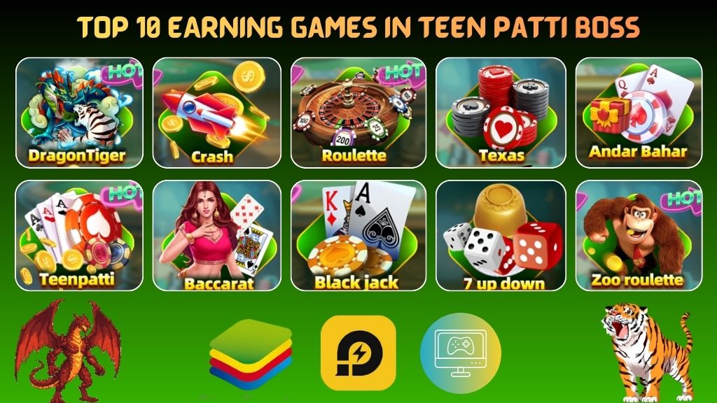 Top 10 Earning Games in Teen Patti Boss